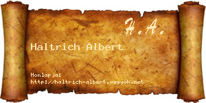 Haltrich Albert névjegykártya
